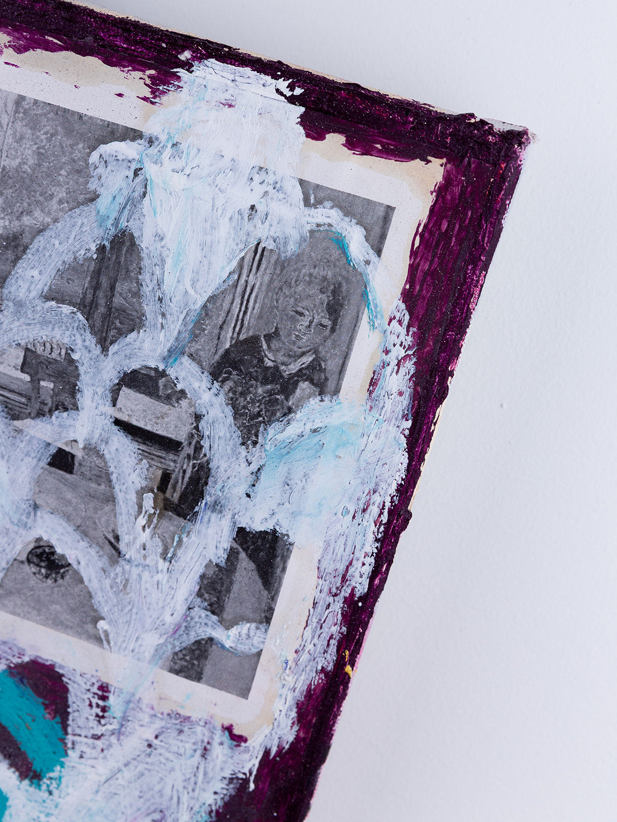 "remains" — mixed media and oil paint stick on canvas, 2025