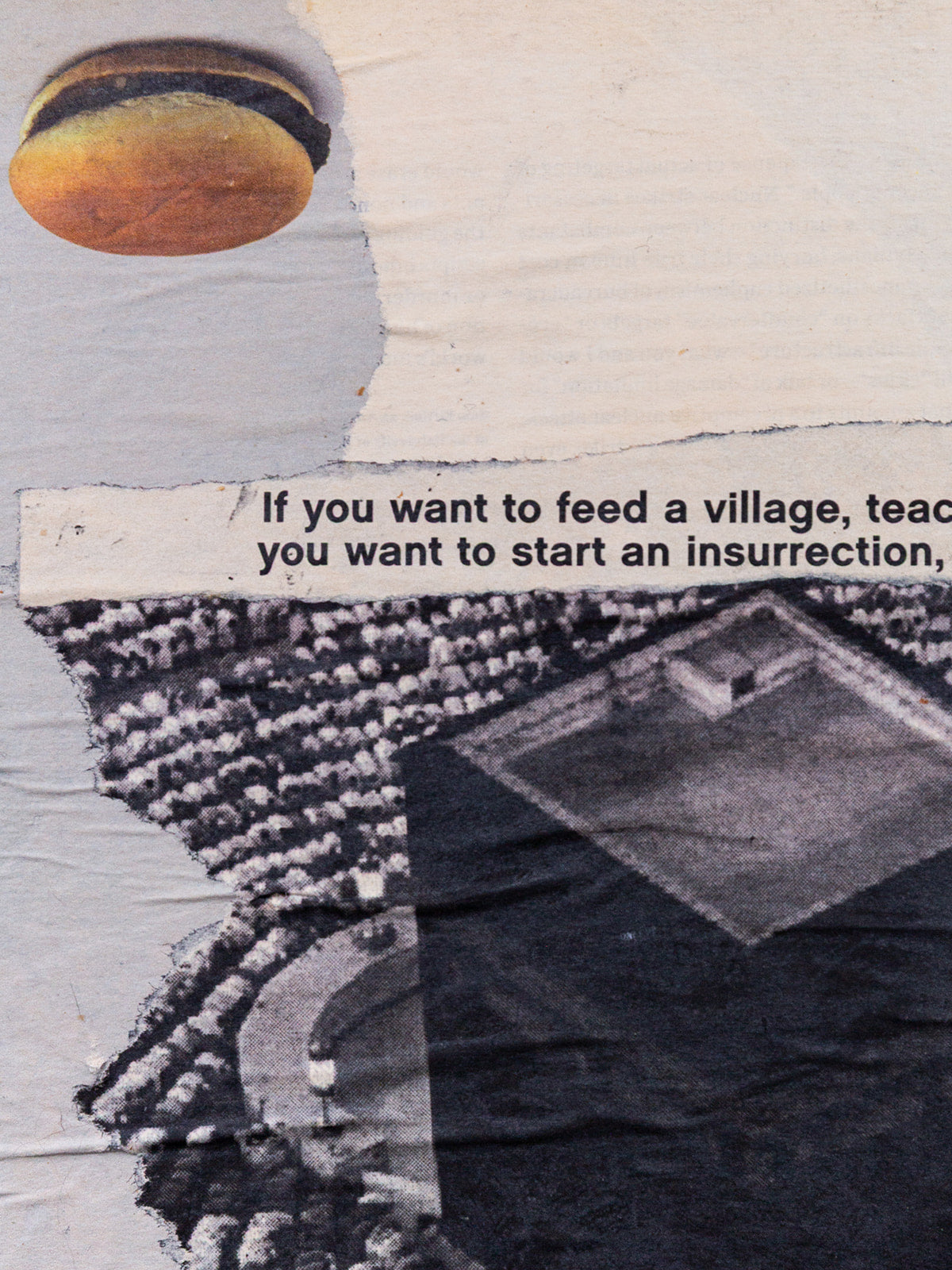 "hamburger mecca" (2014) — mixed media collage on canvas
