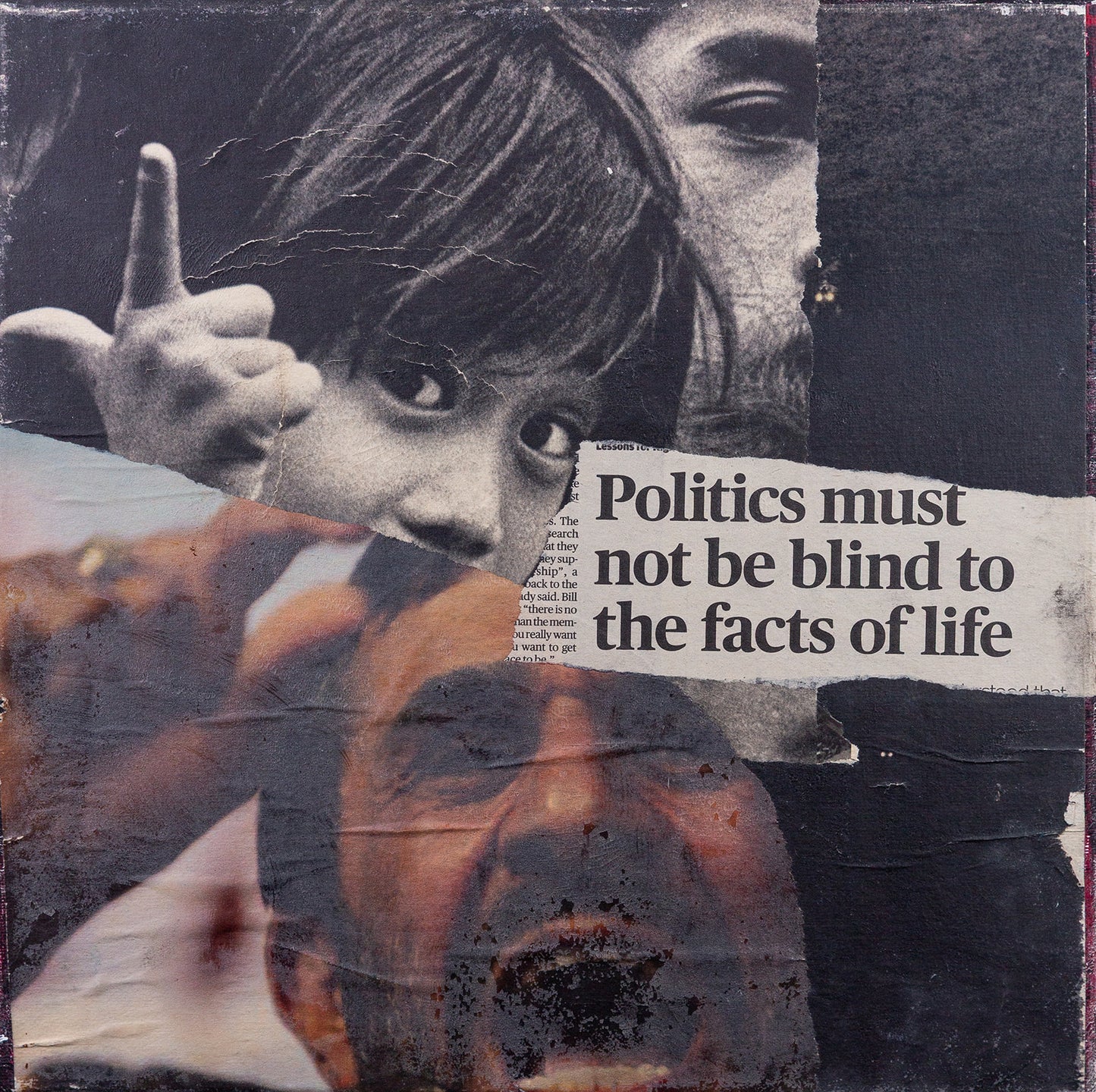 "politics" (2013) — mixed media on canvas