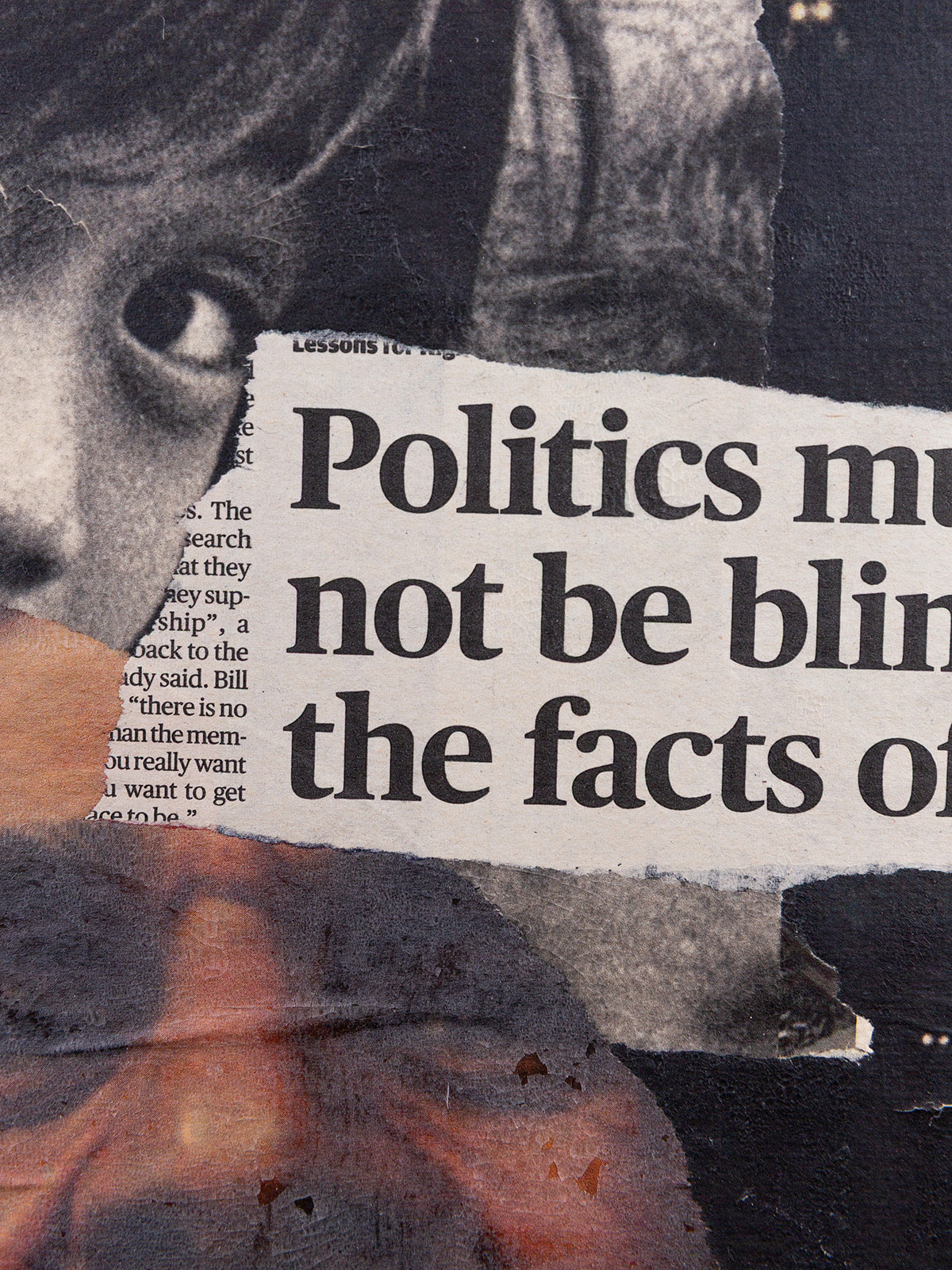"politics" (2013) — mixed media on canvas