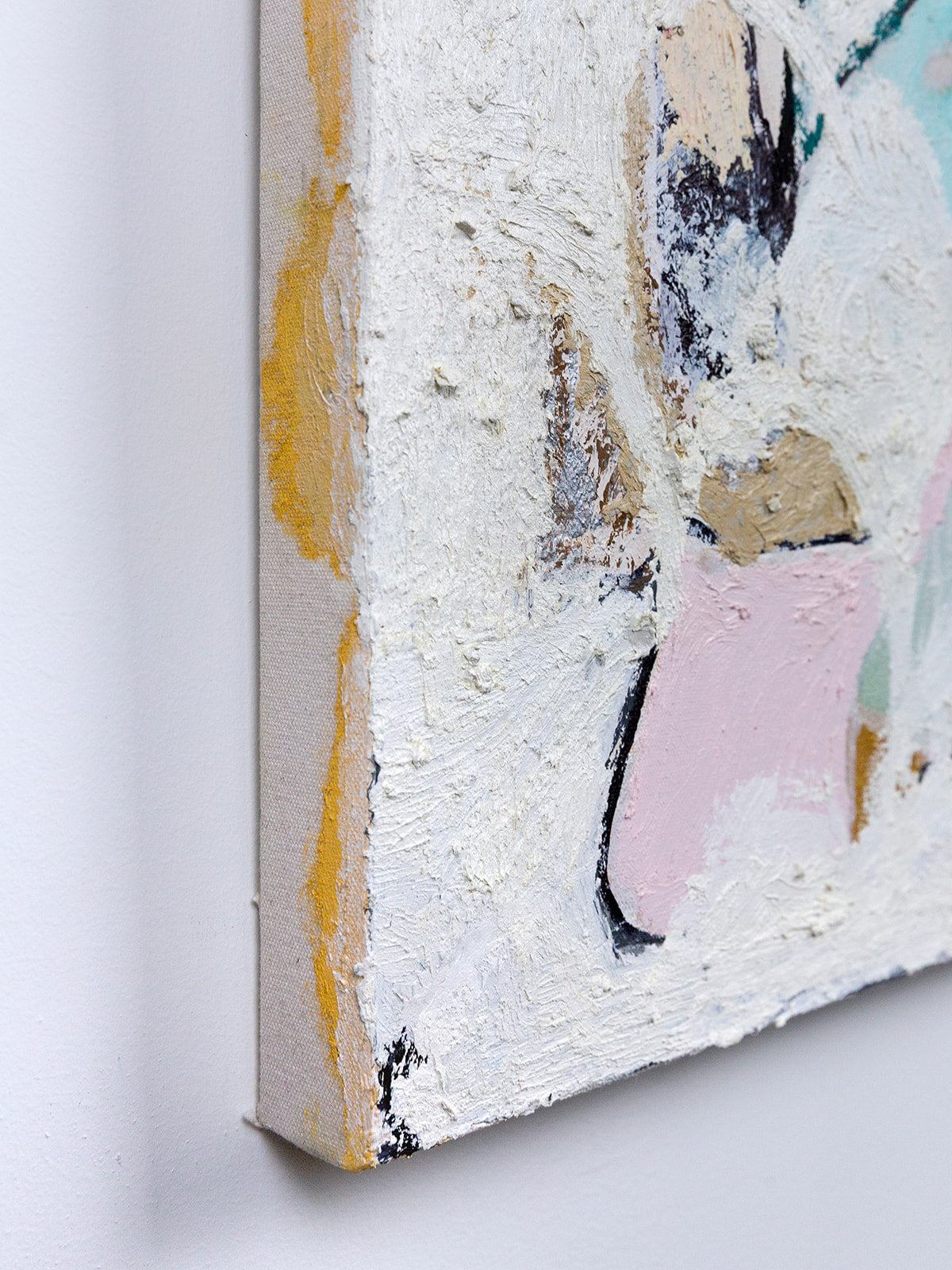 "C1" (2026) — oil paint stick and sharpie on raw canvas