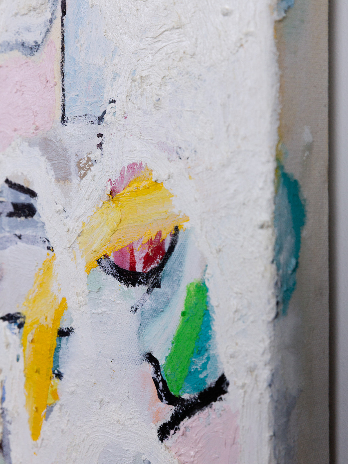 "C1" (2026) — oil paint stick and sharpie on raw canvas