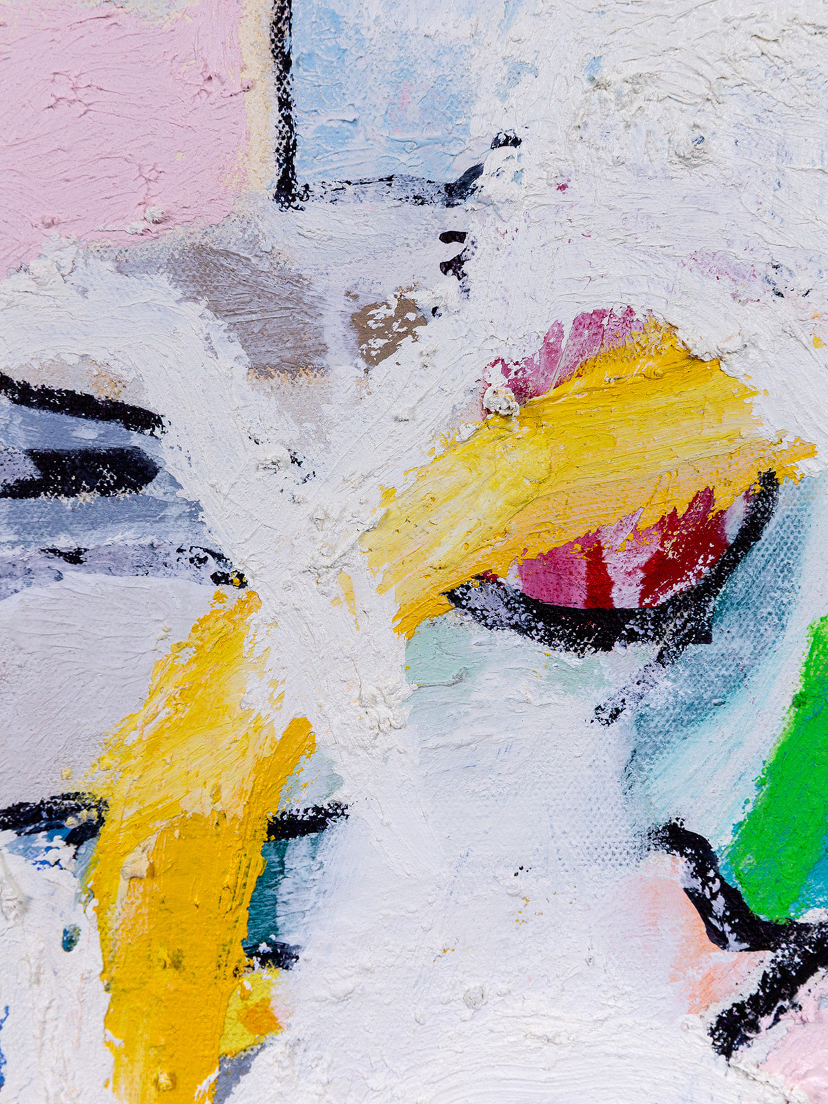 "C1" (2026) — oil paint stick and sharpie on raw canvas