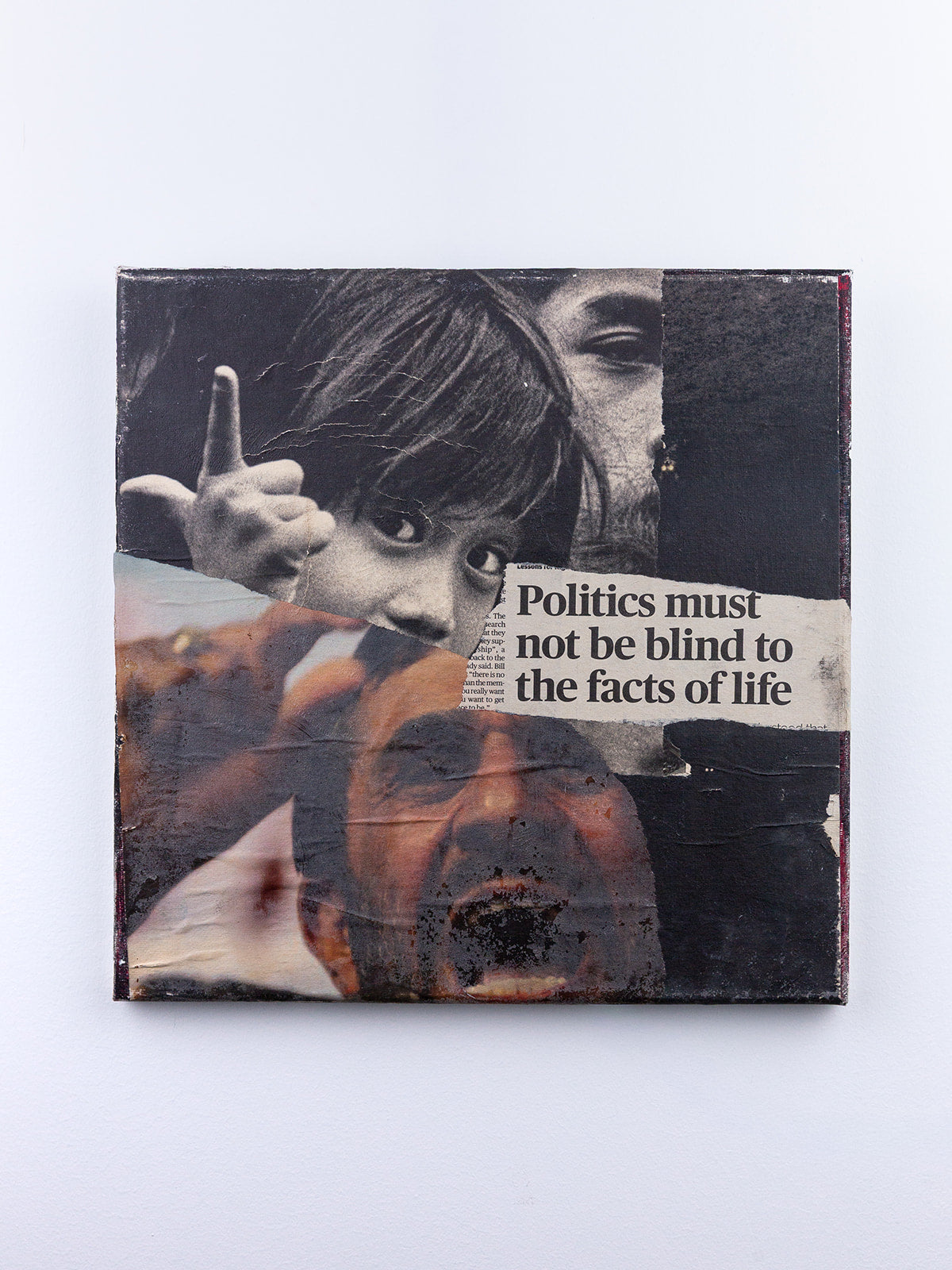 "politics" (2013) — mixed media on canvas