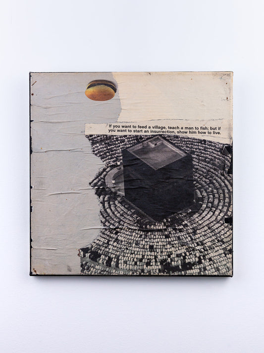 "hamburger mecca" (2014) — mixed media collage on canvas