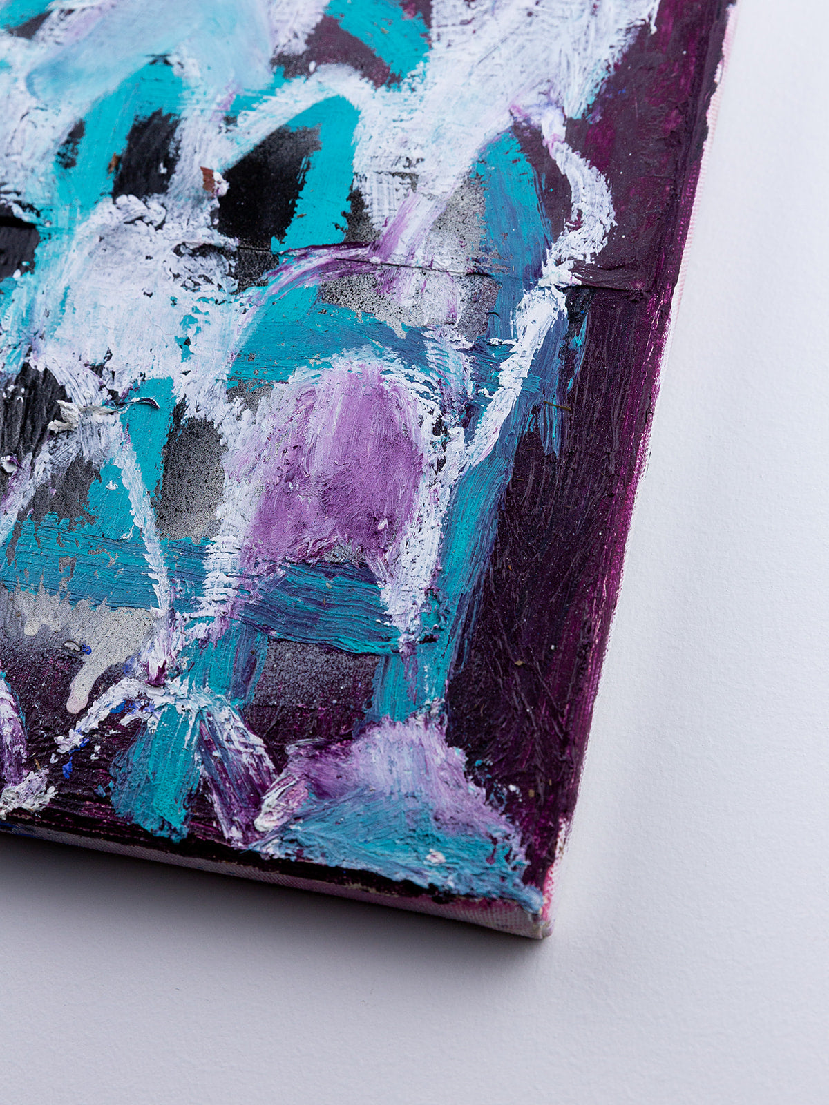 "remains" — mixed media and oil paint stick on canvas, 2025